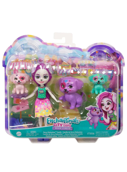 Păpușă Mattel Enchantimals City Tails, Dessa Dalmatian și familia, 4+ ani