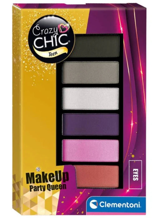 Trusă de farduri de pleoape Clementoni Crazy Chic Teen, Party Queen, 6 nuanțe