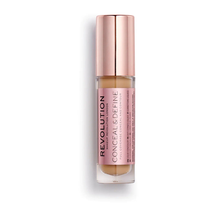 Corector lichid Makeup Revolution Conceal & Define, acoperire completă, nuanța C 12, 4 g