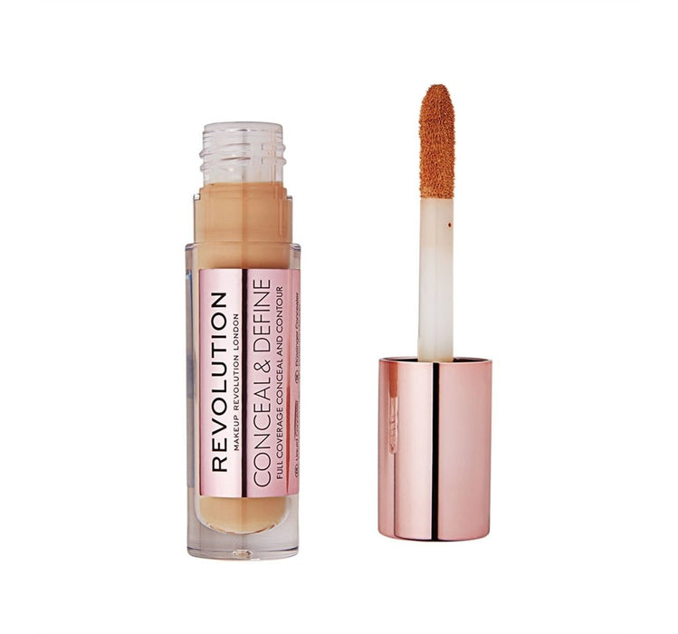 Corector lichid Makeup Revolution Conceal & Define, acoperire completă, nuanța C 12, 4 g