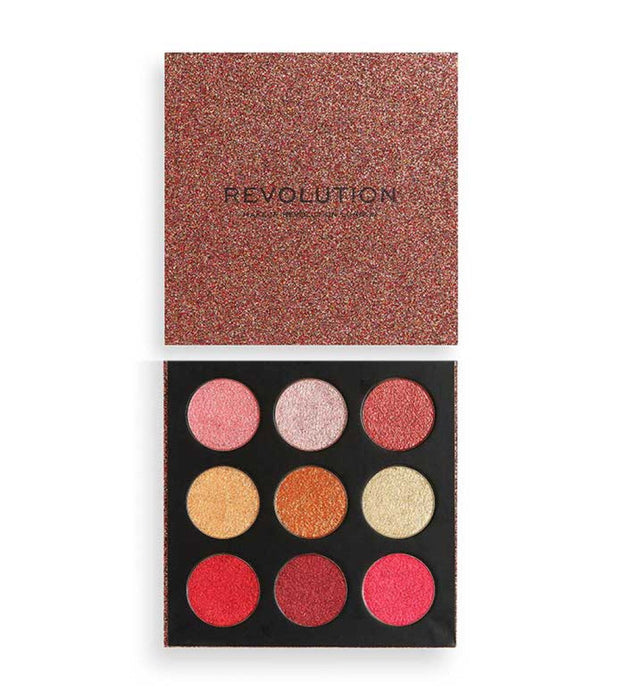 Paletă de farduri de ochi Makeup Revolution Euphoric Foil Palette, 9 nuanțe, 25 g