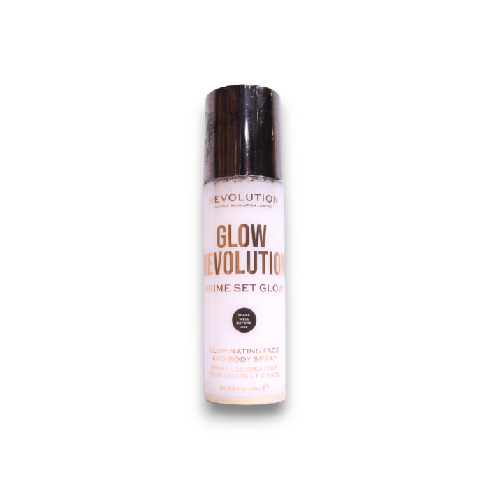 Spray iluminator Makeup Revolution Glow Revolution, vegan, pentru față și corp, 200 ml