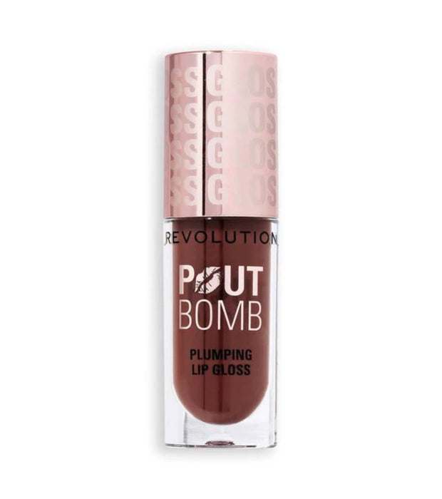Luciu de buze Makeup Revolution Pout Bomb, cu efect de volum, nuanța Espresso Cool, 4,6 ml