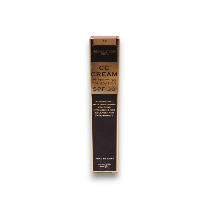 Cremă CC Makeup Revolution Pro CC Perfecting, hidratantă, nuanța F8, SPF 30, 26 ml