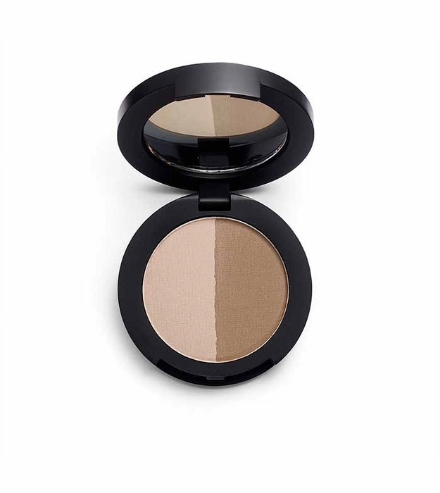 Pudră pentru sprâncene Makeup Revolution REVOLUTION PRO Duo Brow Powder, vegană, maro mediu, 2,2 g