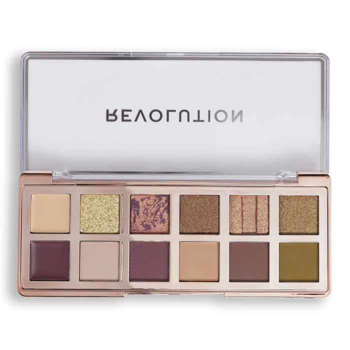 Paletă de farduri de pleoape Makeup Revolution The Eternal Icon Green, 12 nuanțe, 8 g