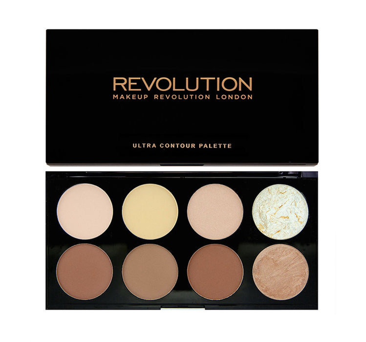 Paletă de conturare Makeup Revolution Ultra Professional, 8 nuanțe, 1,6 g