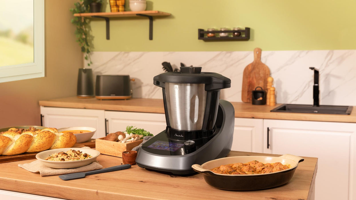 Robot de bucătărie multifuncțional Cecotec Mambo Touch, 3,3 l, 37 de funcții, ecran TFT de 5 inchi, negru