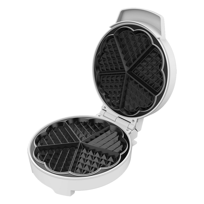 Aparat de făcut vafe Cecotec Fun Gofrestone, 1000 W, 5 vafe în formă de inimă, placă de 19 cm