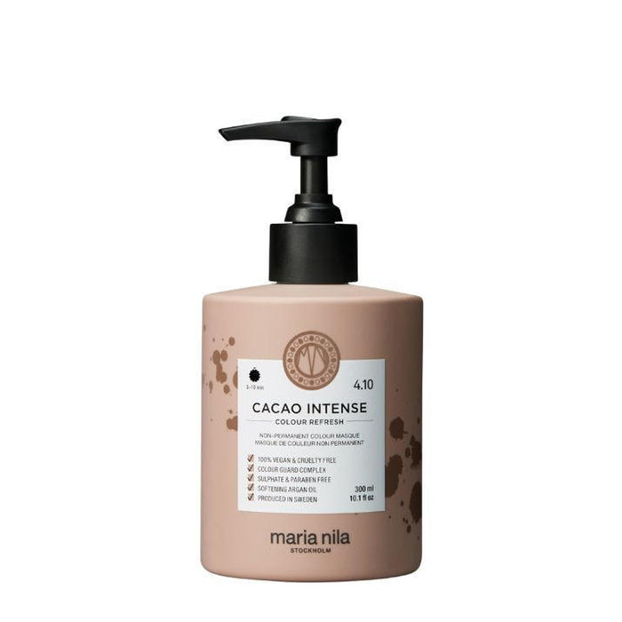 Mască de colorare a părului Maria Nila Colour Refresh, nuanța 4.10 Cacao Intense, vegană, 300 ml