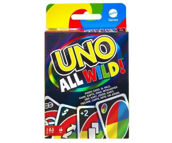 Cărți de joc Mattel UNO All Wild, 2–10 jucători, 7+ ani