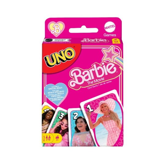 Joc de cărți Mattel UNO Barbie The Movie, 2-10 jucători, 7+ ani