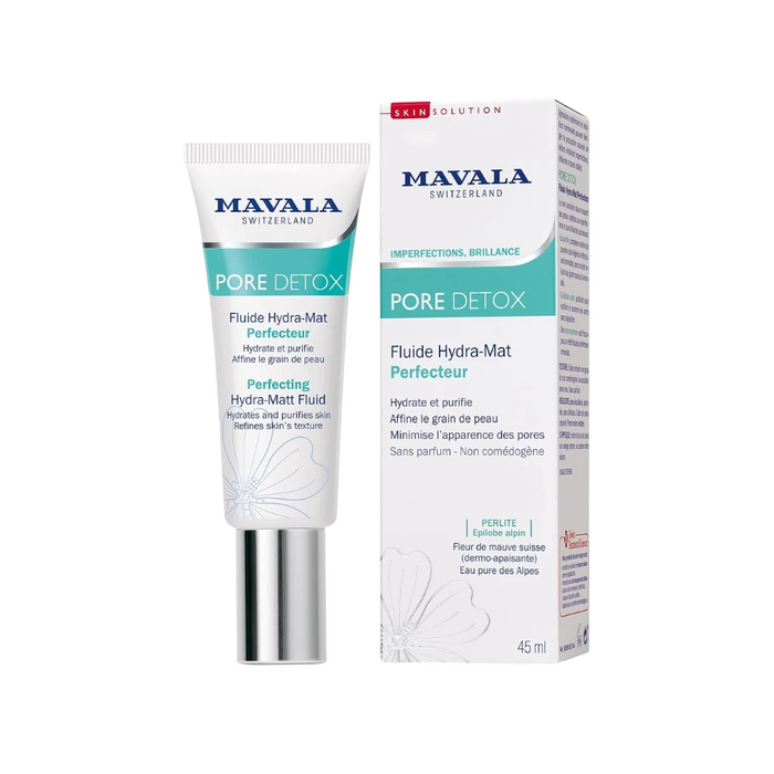 Fluid de față Mavala Pore Detox, hidratant și matifiant, pentru zi și noapte, 45 ml