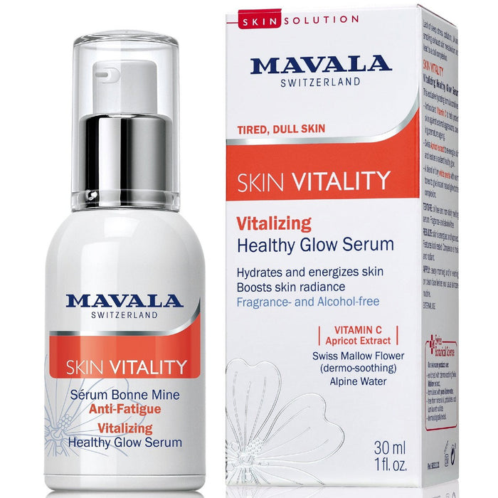 Ser de față Mavala Skin Vitality, iluminator și exfoliant, de zi și de noapte, 30 ml