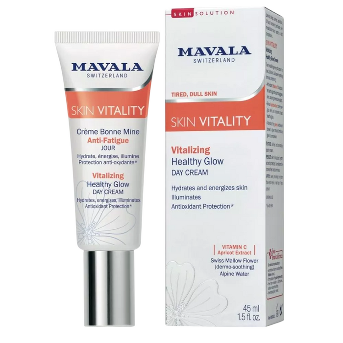 Cremă de față Mavala Skin Vitality Vitalizing Healthy Glow, hidratantă, iluminatoare, de zi, 45 ml