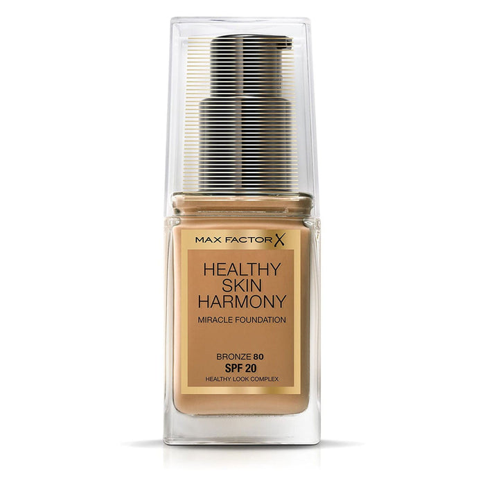 Fond de ten lichid Max Factor Healthy Skin Harmony, nuanța 80 Bronze, SPF 20, 30 ml