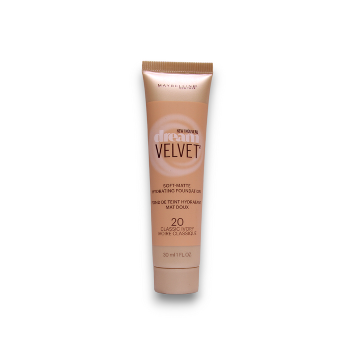 Fond de ten cremos Maybelline Dream Velvet, hidratant, mat cu aspect catifelat, nuanța 20 Classic Ivory, 30 ml