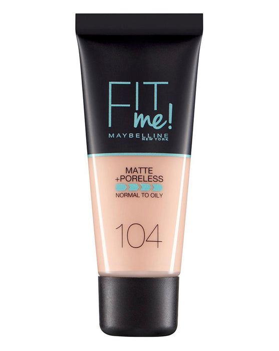Fond de ten lichid Maybelline Fit Me Matte + Poreless, matifiant, pentru ten normal până la gras, nuanța 104 Fildes moale, 30 ml