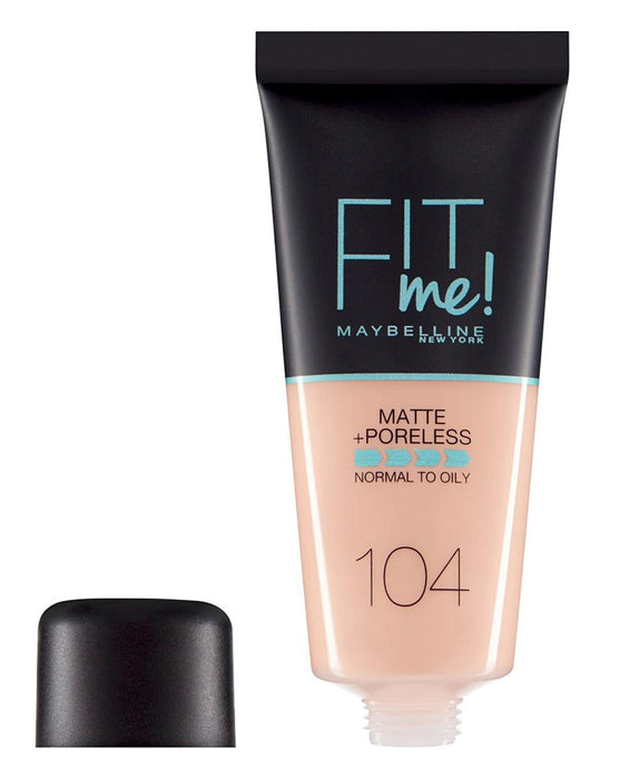 Fond de ten lichid Maybelline Fit Me Matte + Poreless, matifiant, pentru ten normal până la gras, nuanța 104 Fildes moale, 30 ml