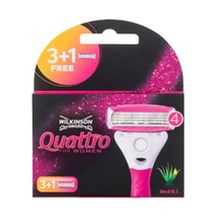 Aparat de ras pentru femei Wilkinson Sword Quattro, alb-roz