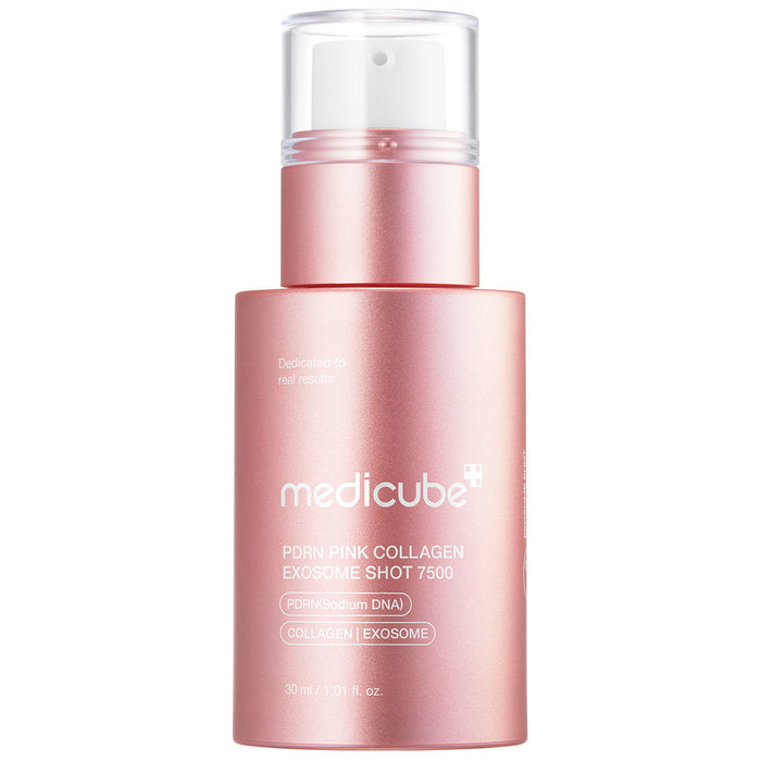 Ser de față Medicube PDRN Pink Collagen Exosome Shot 7500, antiîmbătrânire, regenerant, zi și noapte, 30 ml