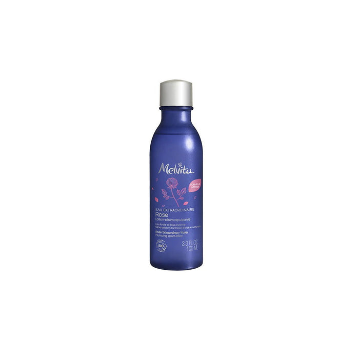 Loțiune-ser Melvita Extraordinary Water, cu trandafir, pentru față și gât, 100 ml, tester