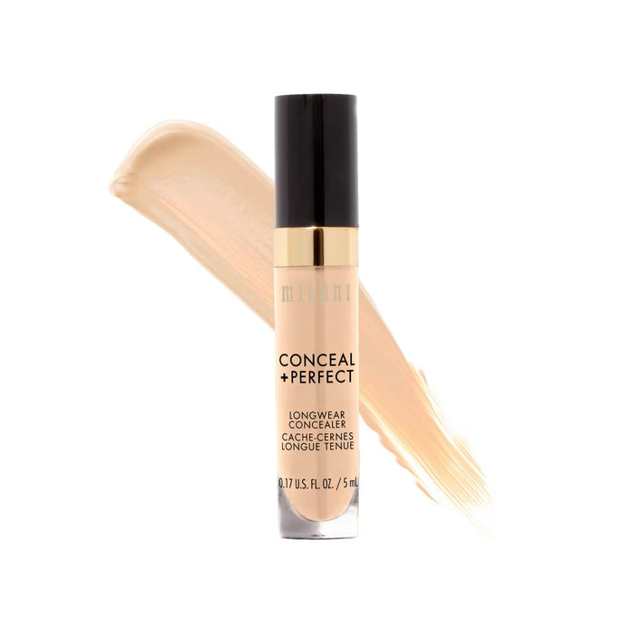 Corector cremă Milani Conceal + Perfect, de lungă durată, nuanța 120 Light Vanilla, 5 g