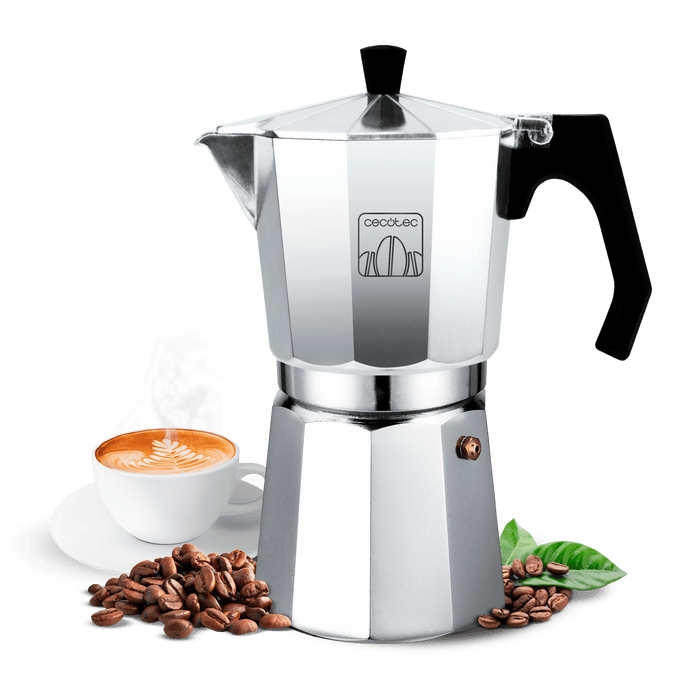 Cafetieră moka Cecotec Cumbia Mokclassic 600 Shiny, 300 ml, 6 cești, aluminiu