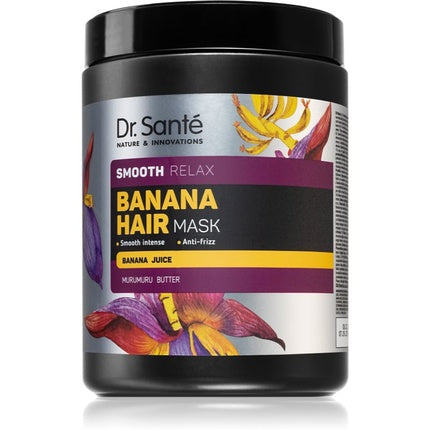 Mască de păr Dr Santé Banana, pentru păr uscat, cu suc de banană și unt murumuru, 1000 ml