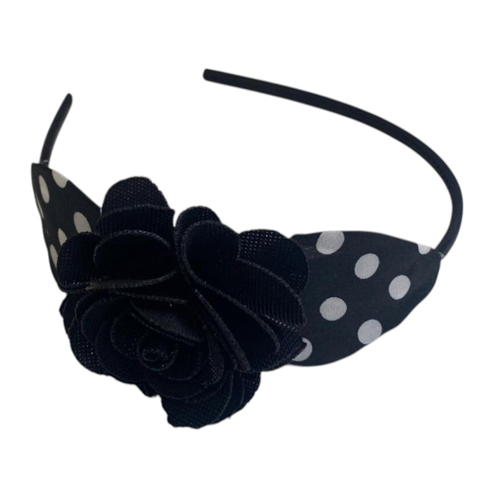 Bentită pentru păr Moliabal 135, cu floare decorativă, model cu buline