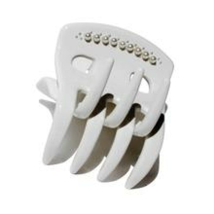 Clemă de păr Moliabal 222, albă, cu detalii decorative