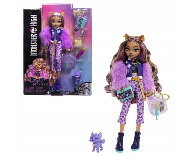 Păpușă Mattel Monster High, Clawdeen Wolf cu animalul de companie Count Fabulous