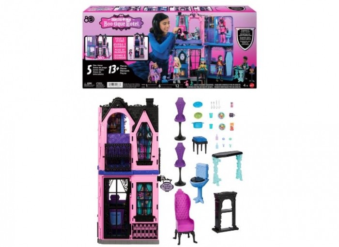 Casă de păpuși Mattel Monster High Boo-tique Hotel, 8+ ani