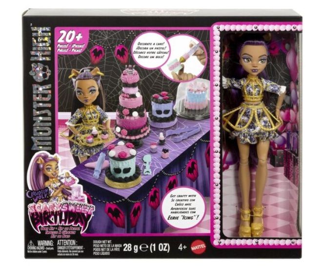 Păpușă Mattel Monster High Scary Sweet Birthday, Clawdeen Wolf, 20+ piese, 4+ ani