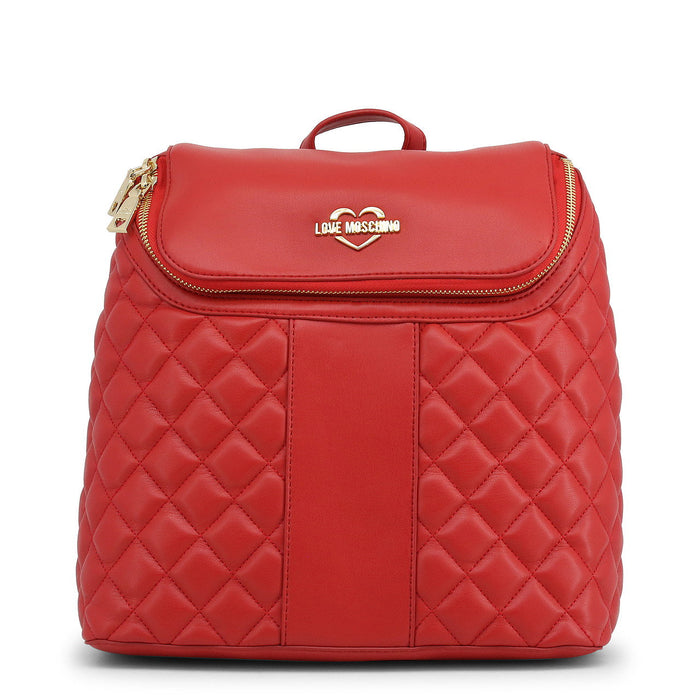 Rucsac Moschino Love Backpack, matlasat, roșu