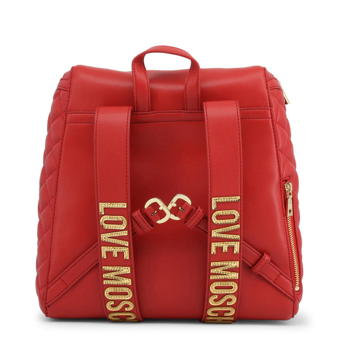 Rucsac Moschino Love Backpack, matlasat, roșu