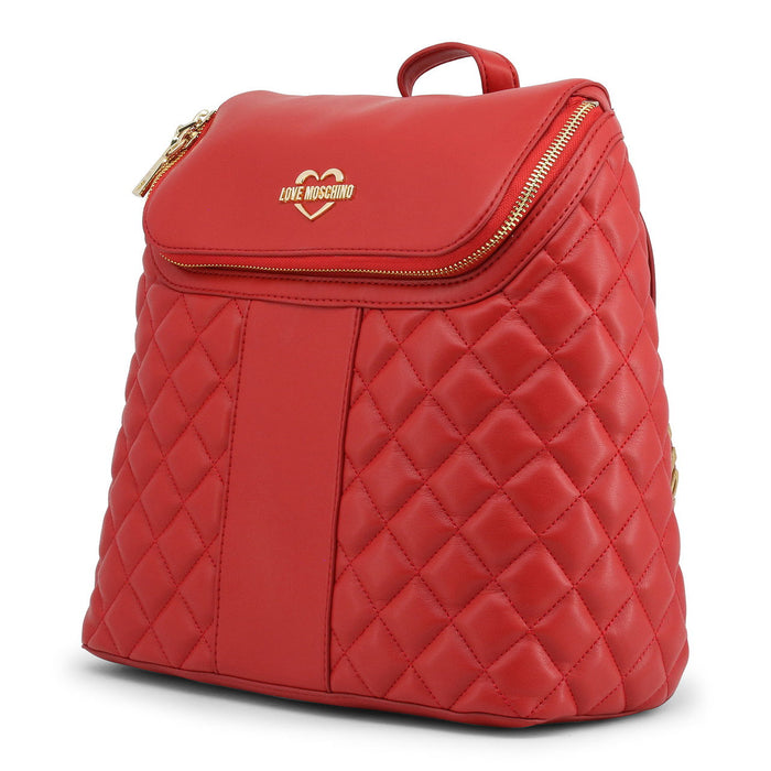 Rucsac Moschino Love Backpack, matlasat, roșu