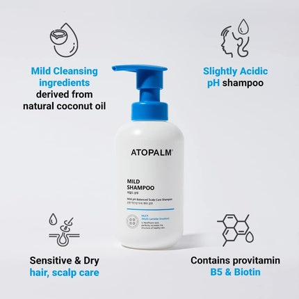 Șampon ATOPALM Mild 300ml - Fără Sulfat, Hipoalergenic pentru Păr și Piele Sensibilă