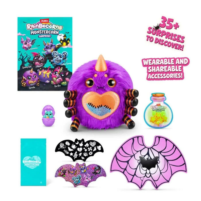 Jucărie de pluș surpriză Zuru Rainbocorns Monstercorn, diverse modele, peste 35 de surprize