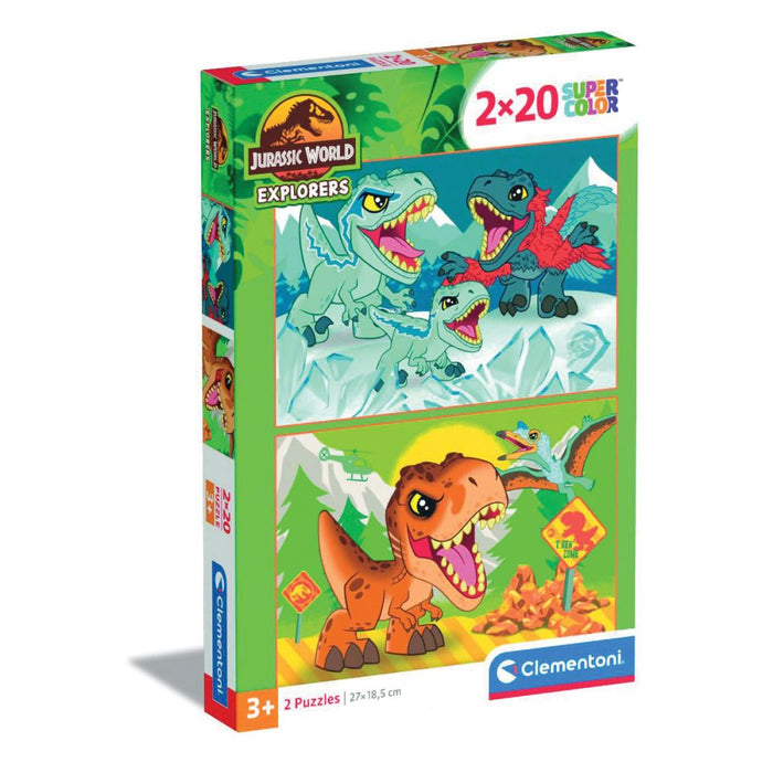 Puzzle Clementoni Jurassic World Explorers, 2 x 20 piese, 3+ ani