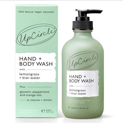 Spălare Mâini și Corp UpCircle cu Kiwi Water 250ml - Calmante și Protectoare - Glicerină și Lemongrass