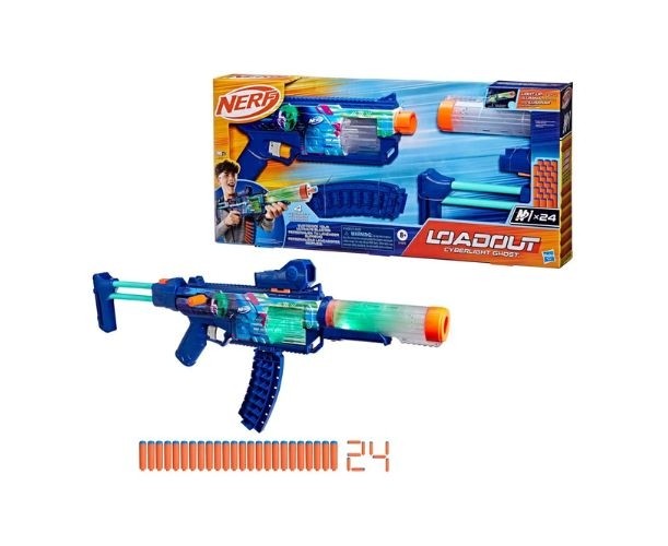 Blaster Nerf Hasbro, Loadout Cyberlight Ghost, 24 proiectile