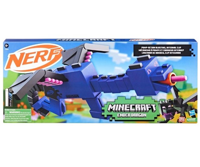 Blaster Hasbro Nerf Minecraft Ender Dragon, 12 săgeți din spumă, 8+ ani