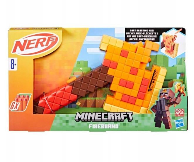 Blaster Hasbro Nerf Minecraft Firebrand, 6 săgeți, 8+ ani