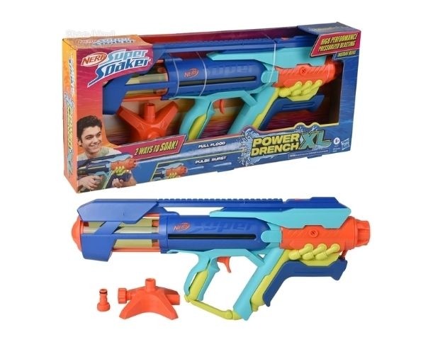 Blaster de apă Hasbro Nerf Super Soaker Power Drench XL, 2 moduri de pulverizare, 6+ ani