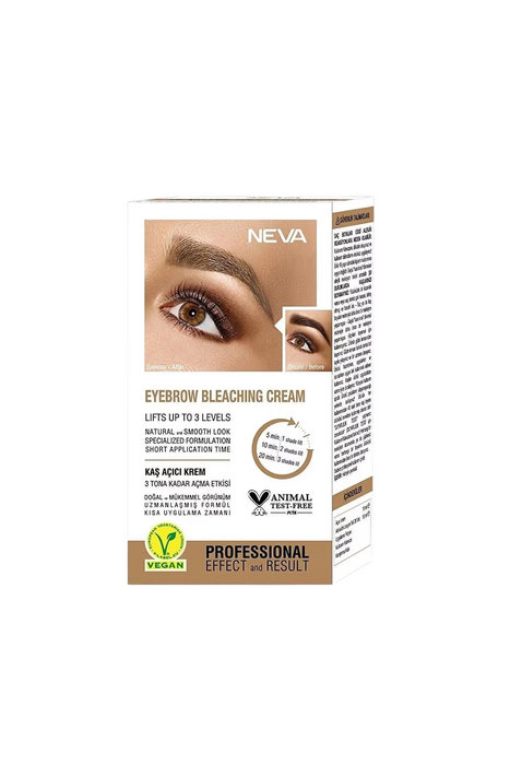 Cremă decolorantă pentru sprâncene Neva Eyebrow Bleaching Cream, până la 3 tonuri, 30 ml