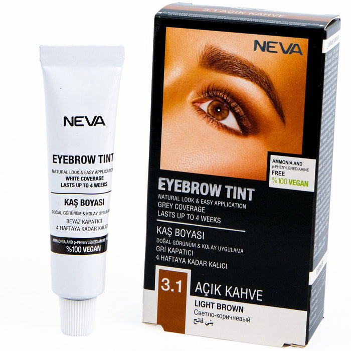 Vopsea pentru sprâncene Neva Eyebrow Tint, nuanța 3.1 Light Brown, 30 ml