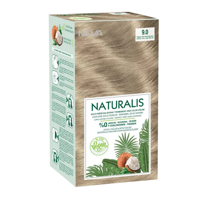Vopsea permanentă de păr Neva Naturalis, nuanța 9.0, 150 ml