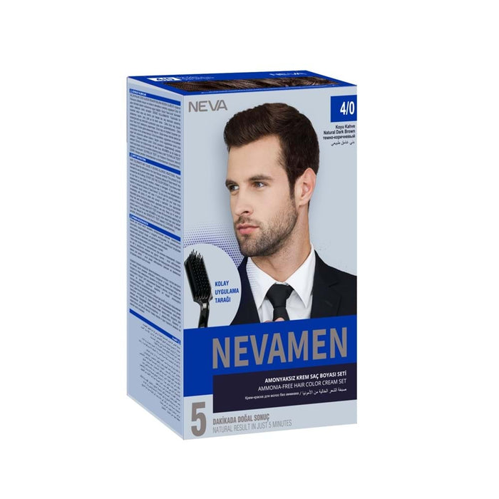 Vopsea semi-permanentă de păr Neva Nevamen, nuanța 4/0, 150 ml