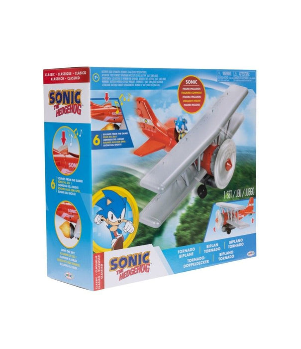 Set de joacă Jakks Pacific Sonic the Hedgehog, Tornado Biplane, 6 efecte sonore, 7+ ani